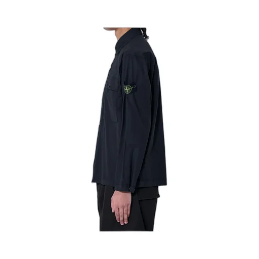 Stone Island Logo Patch Long Sleeved Overshirt
