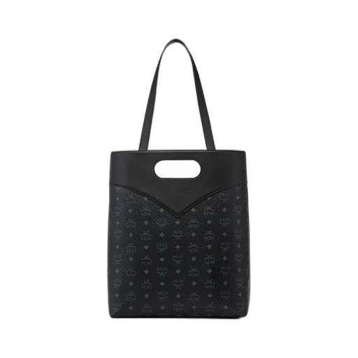 Mcm Logo Printed Shopper Bag