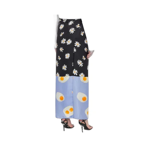 Moschino Long Twill Patchwork Skirt
