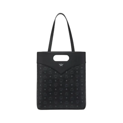 Mcm Logo Printed Shopper Bag