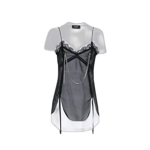 Dsquared2 Pierced Apron Layered Effect Mini Dress