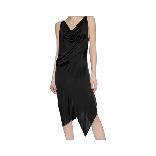 Dsquared2 Cowl-Neck Asymmetric Hem Midi Dress