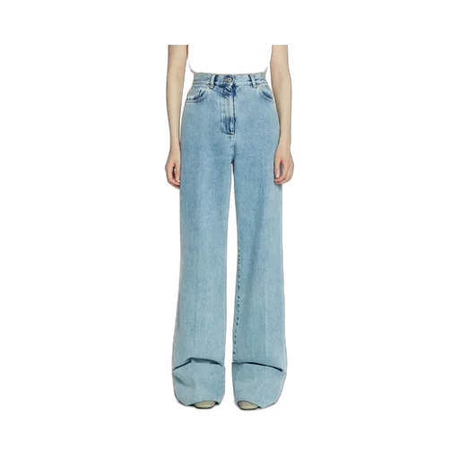Lanvin Wide-Leg Cuffed Denim Jeans