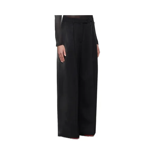 Black Wide Leg Puddle Trousers