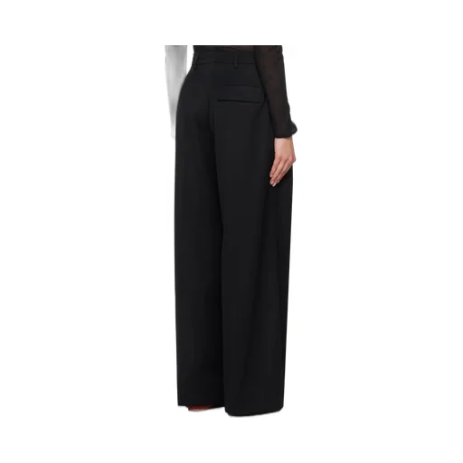 Black Wide Leg Puddle Trousers
