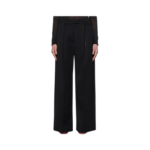 Black Wide Leg Puddle Trousers