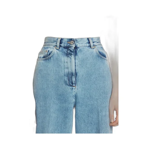 Lanvin Wide-Leg Cuffed Denim Jeans