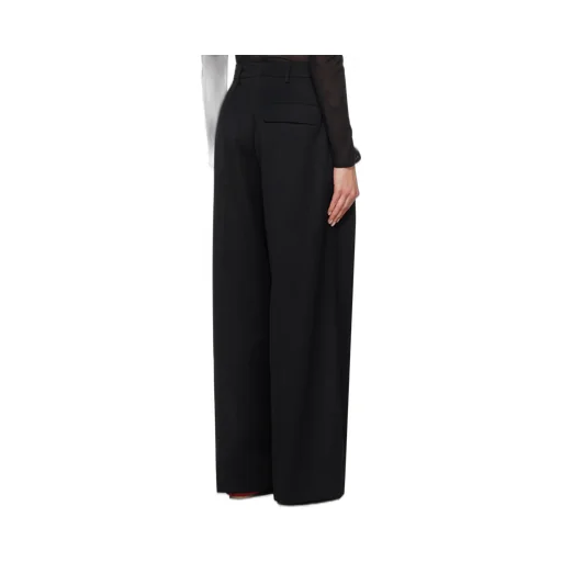 Black Wide Leg Puddle Trousers