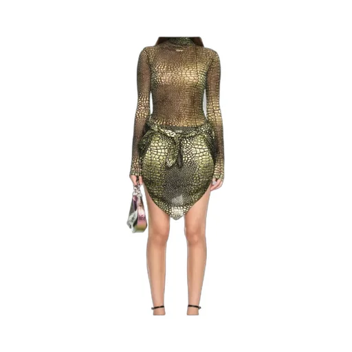 Off-White Stamp Mesh Long-Sleeved Top