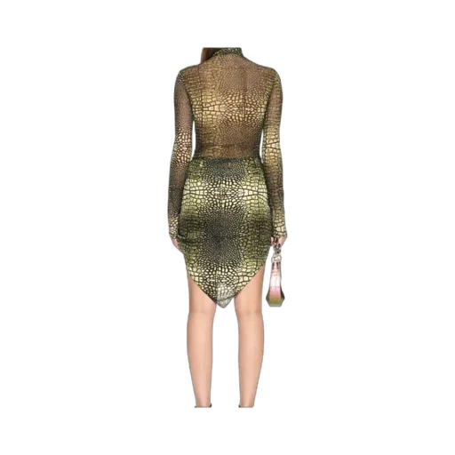 Off-White Stamp Mesh Long-Sleeved Top