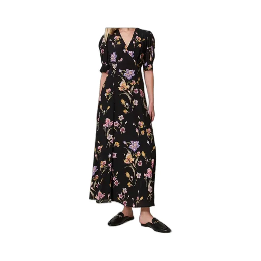 Twinset Floral Printed V-Neck Maxi Dress