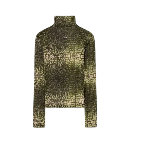 Off-White Stamp Mesh Long-Sleeved Top