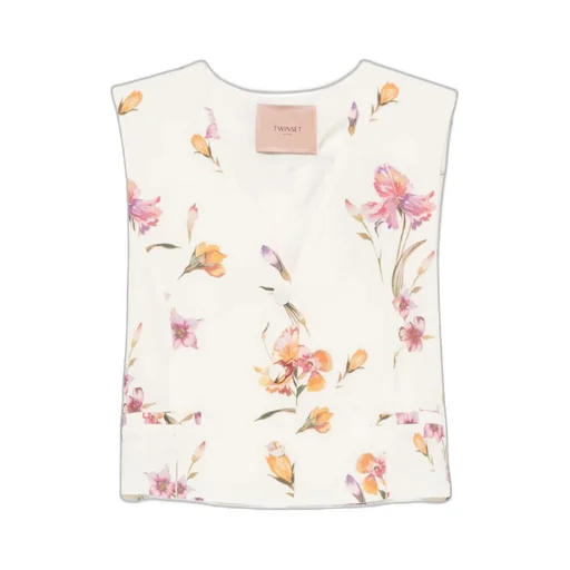 Twinset Floral-Printed V-Neck Waistcoat