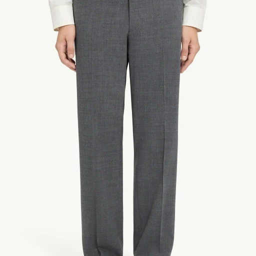 Tailored Wool-Blend Trousers