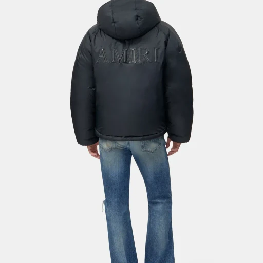 Amiri Hooded Down Jacket - Black