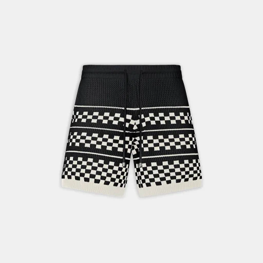 Checkered Mesh Short - Black