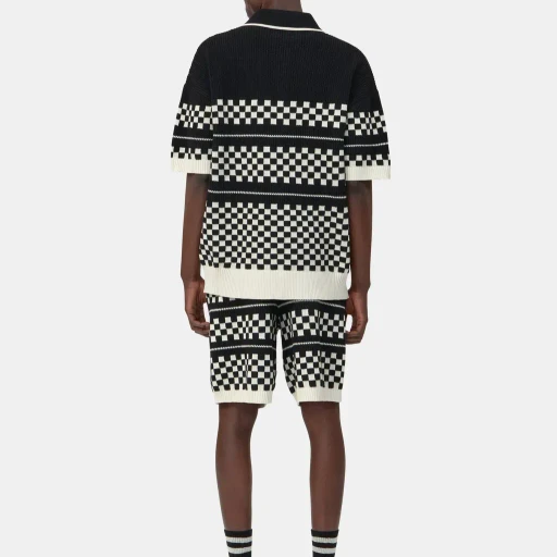 Checkered Mesh Short - Black