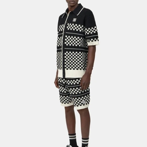 Checkered Mesh Short - Black