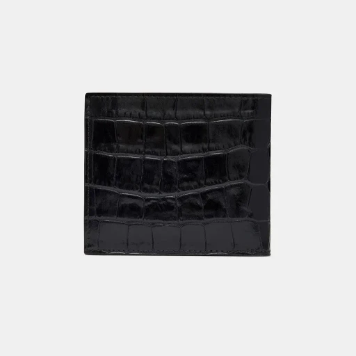 Croc Embossed Bifold - Black