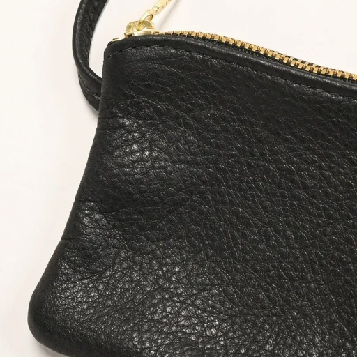 6 Inch Zippered Pouch With Leather Code