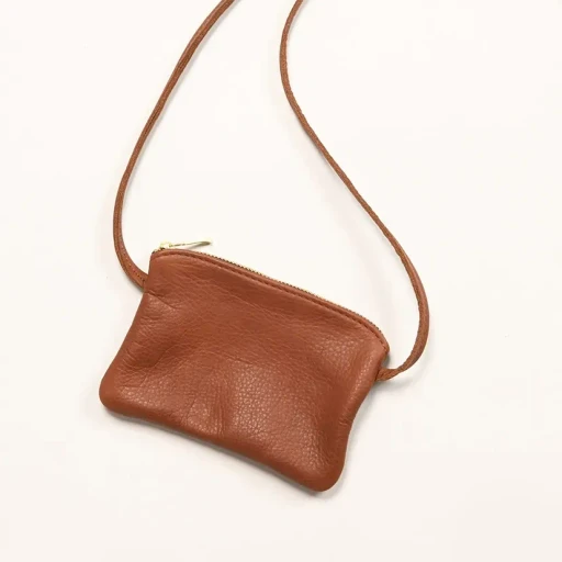 6 Inch Zippered Pouch With Leather Code