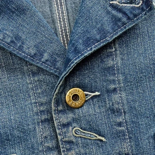 Corduroy-Collar Indigo Denim Jacket