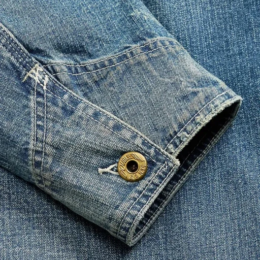 Corduroy-Collar Indigo Denim Jacket