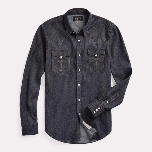 Slim Fit Denim Western Shirt