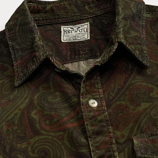 Paisley-Print Corduroy Workshirt