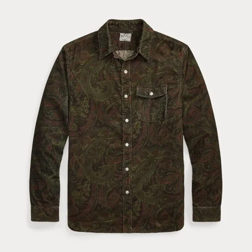 Paisley-Print Corduroy Workshirt
