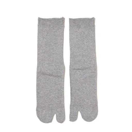 Basic Ribbed Cotton Short Tabi Socks 14
