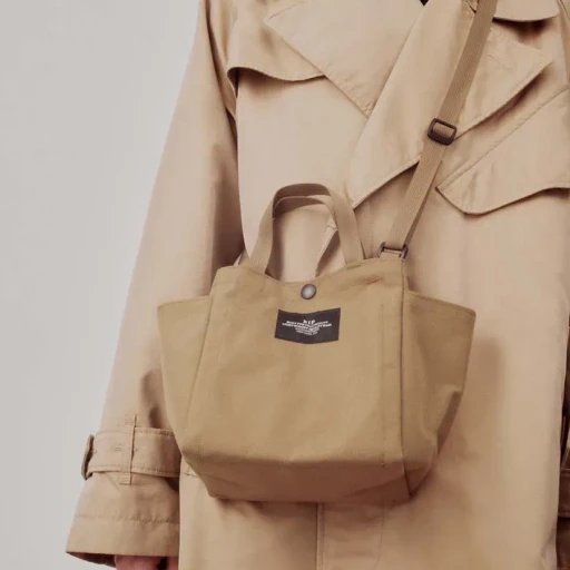 Small Side Pocket Tote - Canvas Nylon