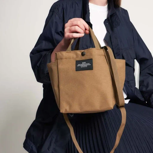 Small Side Pocket Tote - Canvas Nylon