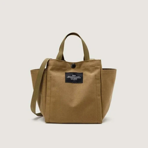 Small Side Pocket Tote - Canvas Nylon