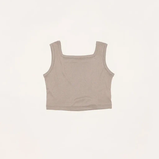 Lyocell-Cotton Rib Square Tanktop