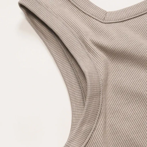 Lyocell-Cotton Rib Square Tanktop