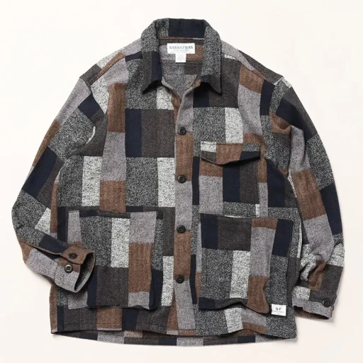 Digs Crew Half - Cotton Tweed Patch Check