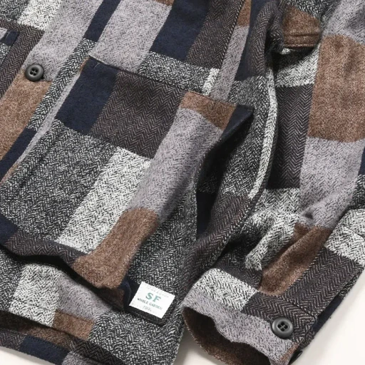 Digs Crew Half - Cotton Tweed Patch Check