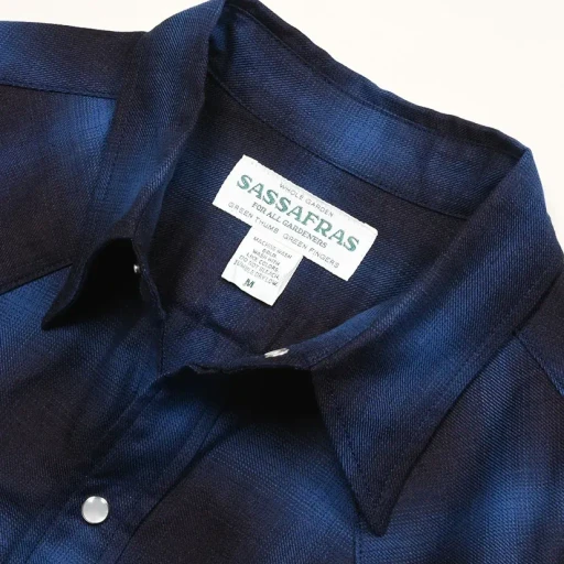 Weeds Digger Shirts - Indigo Ombre Check