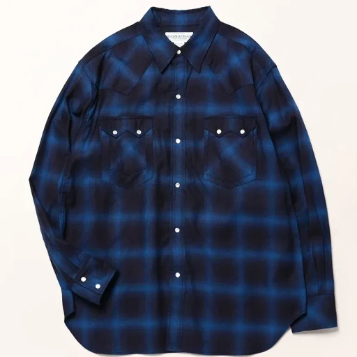 Weeds Digger Shirts - Indigo Ombre Check