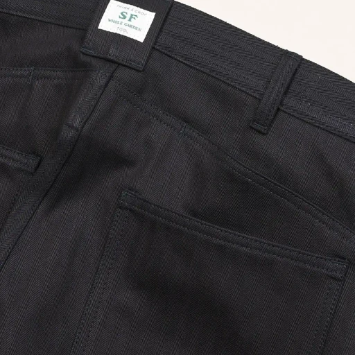 D Scoop Pants - Herringbone Denim