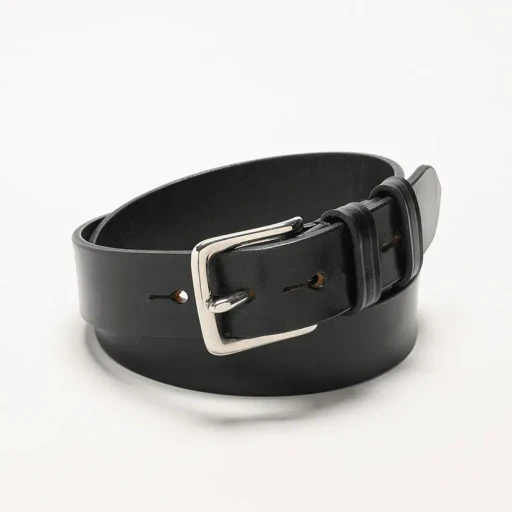 1.25 Inch West End Buckle Saddle Leather Belt - Nickel