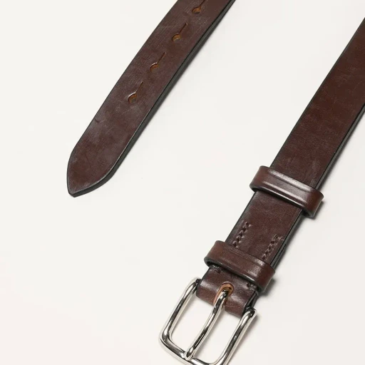 1.25 Inch West End Buckle Saddle Leather Belt - Nickel