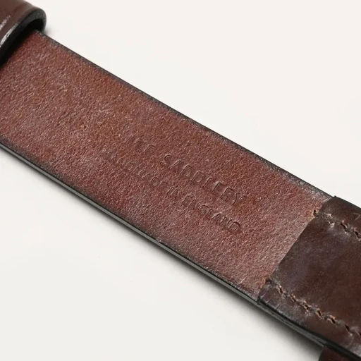 1.25 Inch West End Buckle Saddle Leather Belt - Nickel