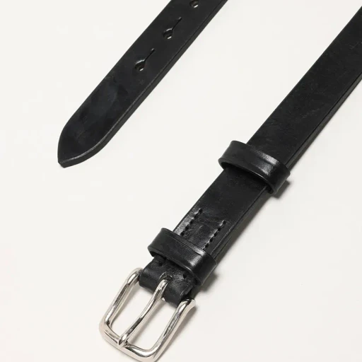 1 Inch West End Buckle Saddle Leather Belt - Nickel