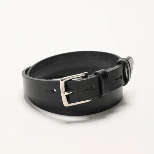 1 Inch West End Buckle Saddle Leather Belt - Nickel