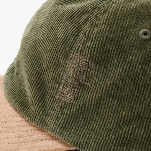 Corduroy & Faux Leather 6Panel Cap