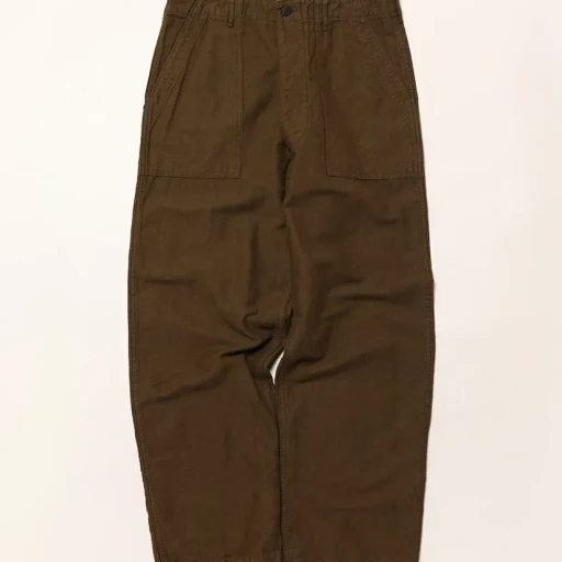 Relax Fit Cotton Linen Moleskin Fatigue Pants