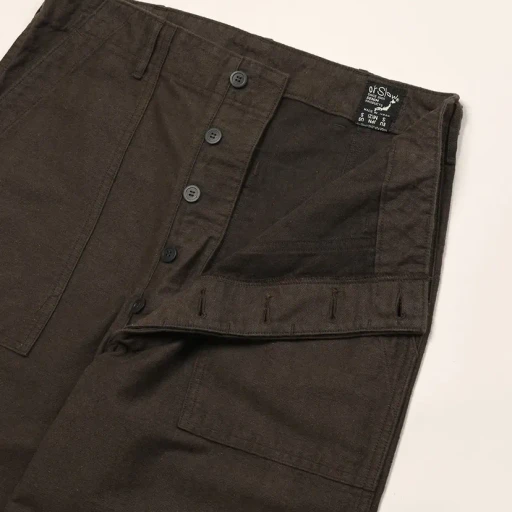 Relax Fit Cotton Linen Moleskin Fatigue Pants