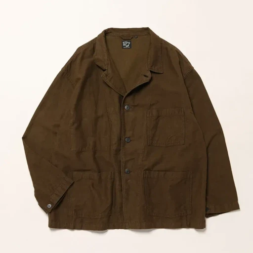 Cotton Linen Moleskin Relax Fit Simple Work Jacket